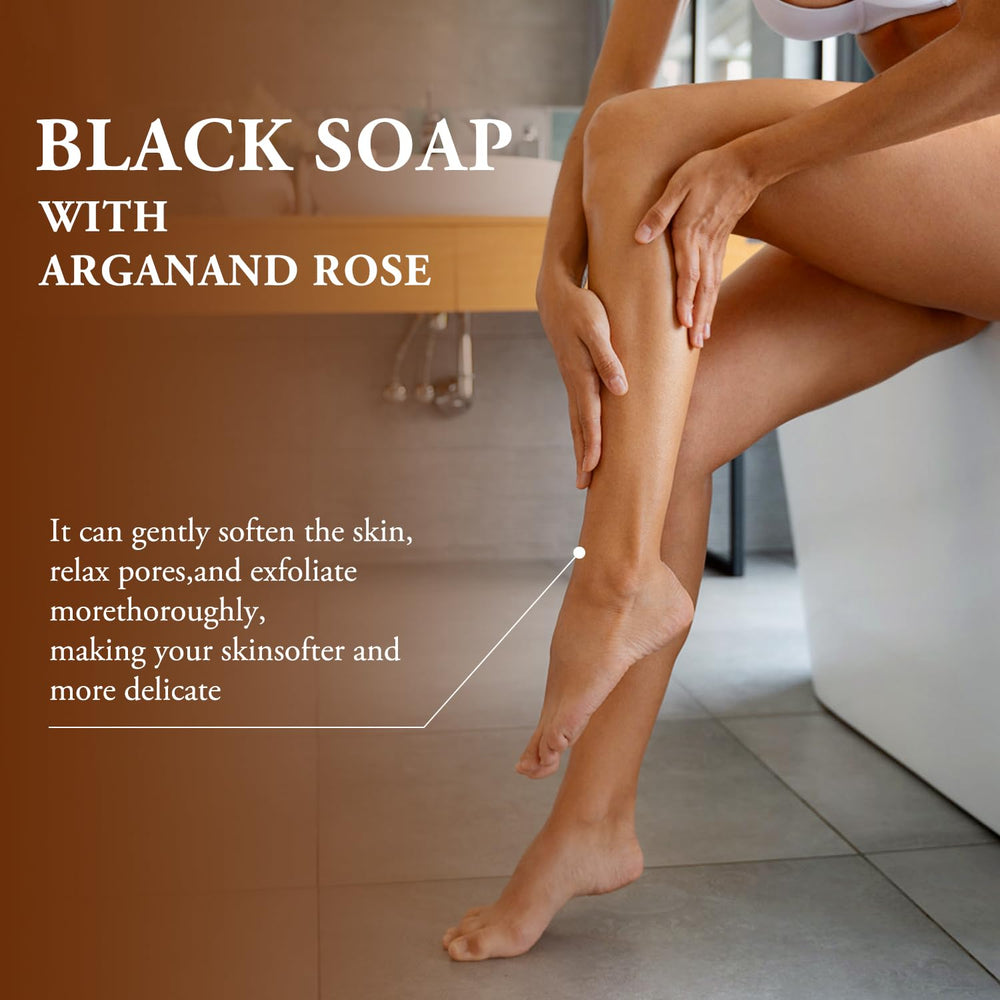 Satasiam Morocco Hammam soap closeup showing natural ingredients and luxe lather.