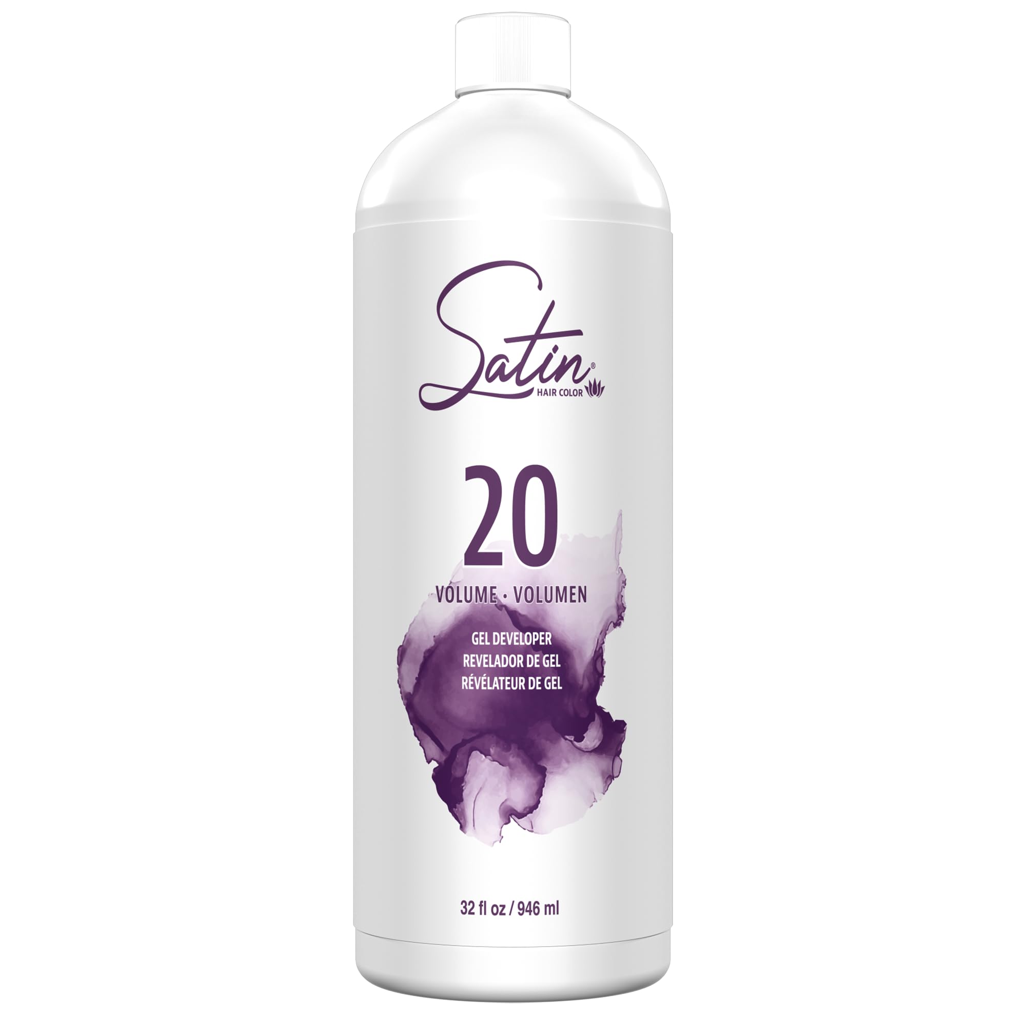 Satin 20 Volume Cream Developer bottle enables even lift and deposit with Satin colors.