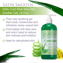 SATIN SMOOTH Aloe Vera Gel hydrates face, body, and hair with light hydration