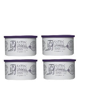 SATIN SMOOTH Lavender Wax 4 Pack for at-home waxing with calming lavender aroma.