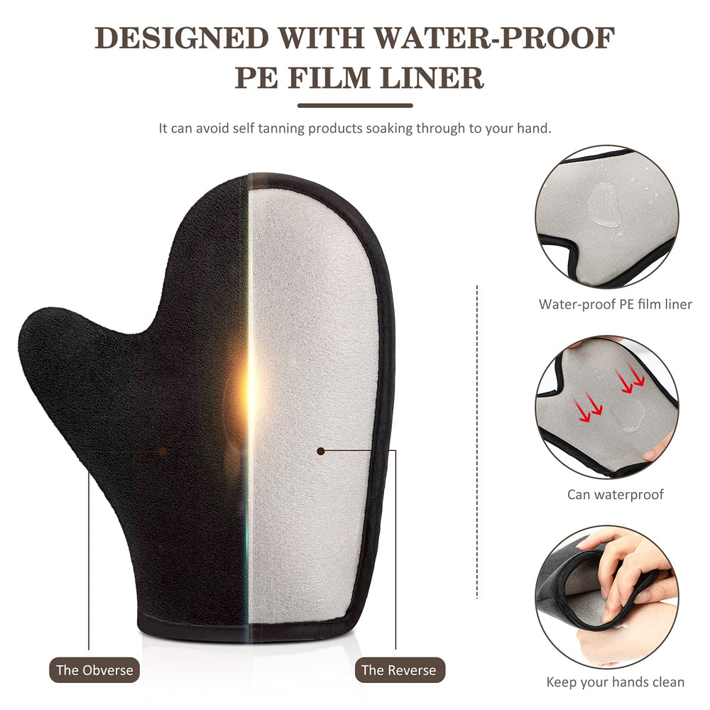 SATINIOR four-pack tanning mitts laid out for convenient use