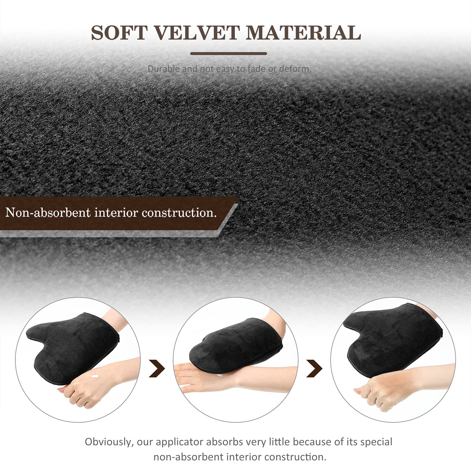 SATINIOR velvet-material reusable tanning gloves for gentle skin contact