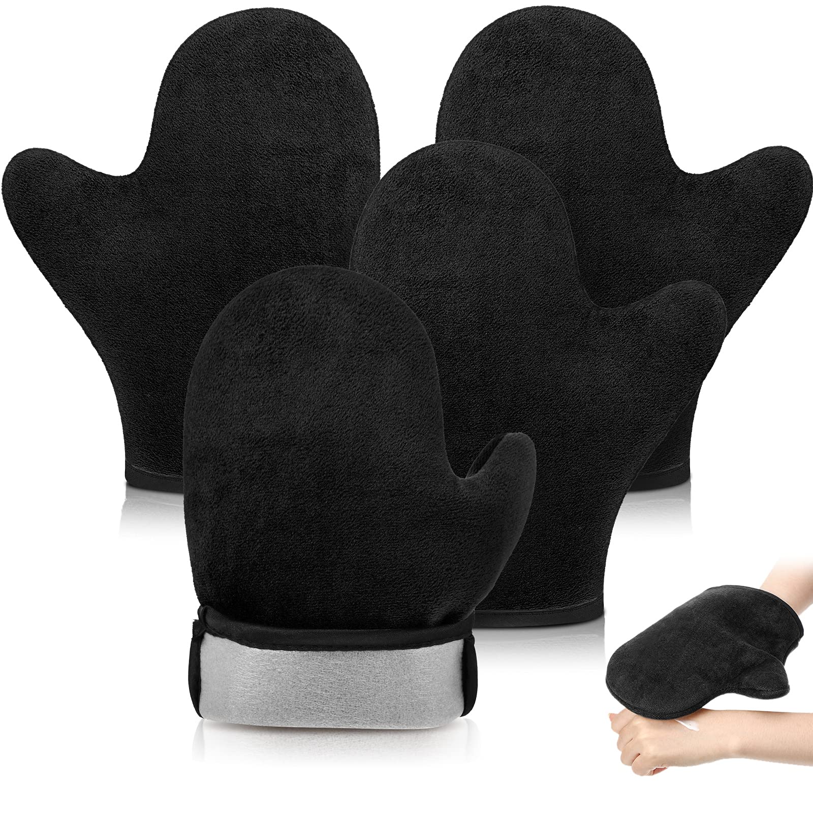 SATINIOR self tanning mitts with double-sided design for even application and minimal streaks