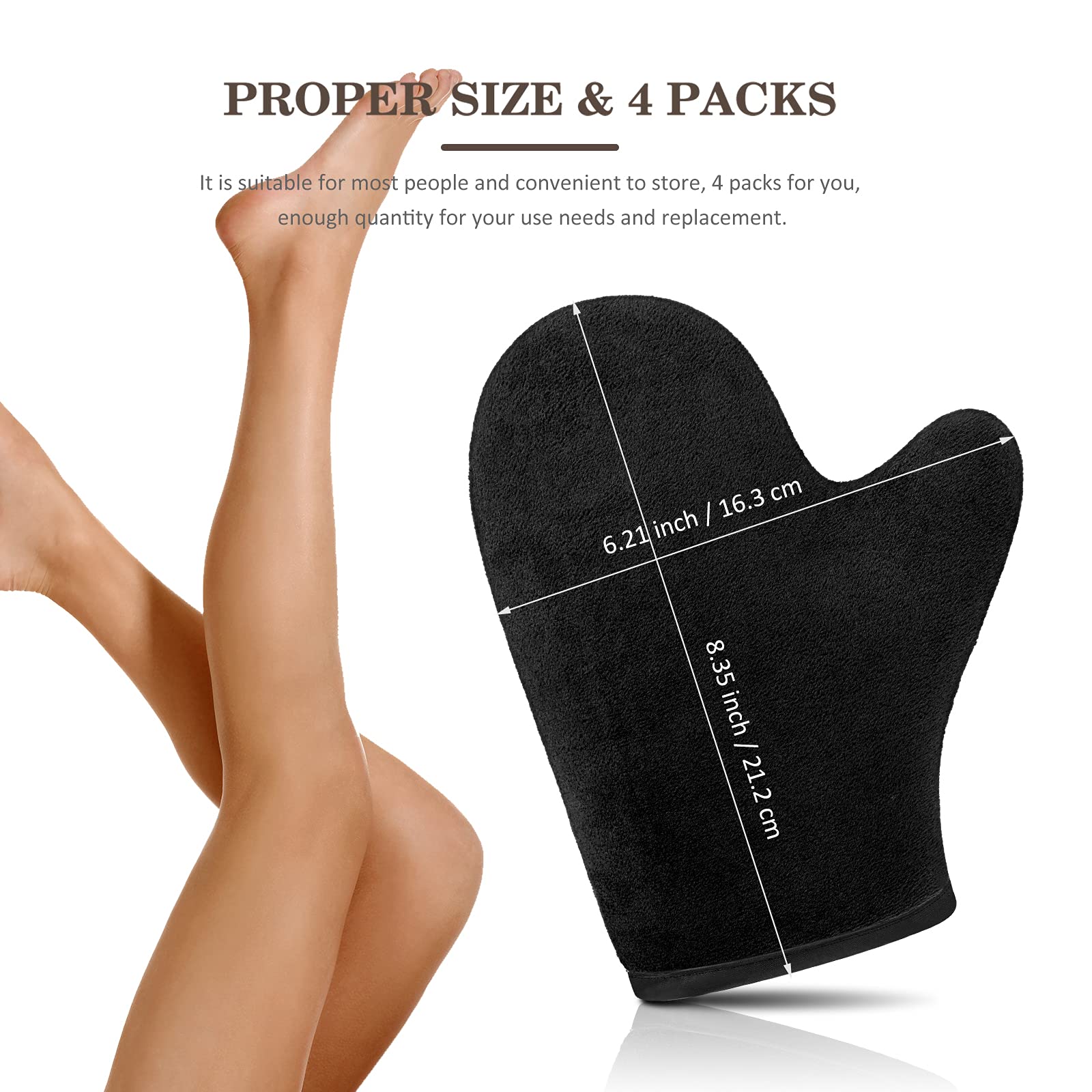 SATINIOR thumb-design tanning mitt close-up for secure wear