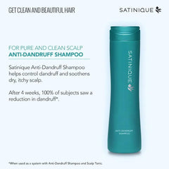 Close-up of Satinique bottle highlighting product clarity and design