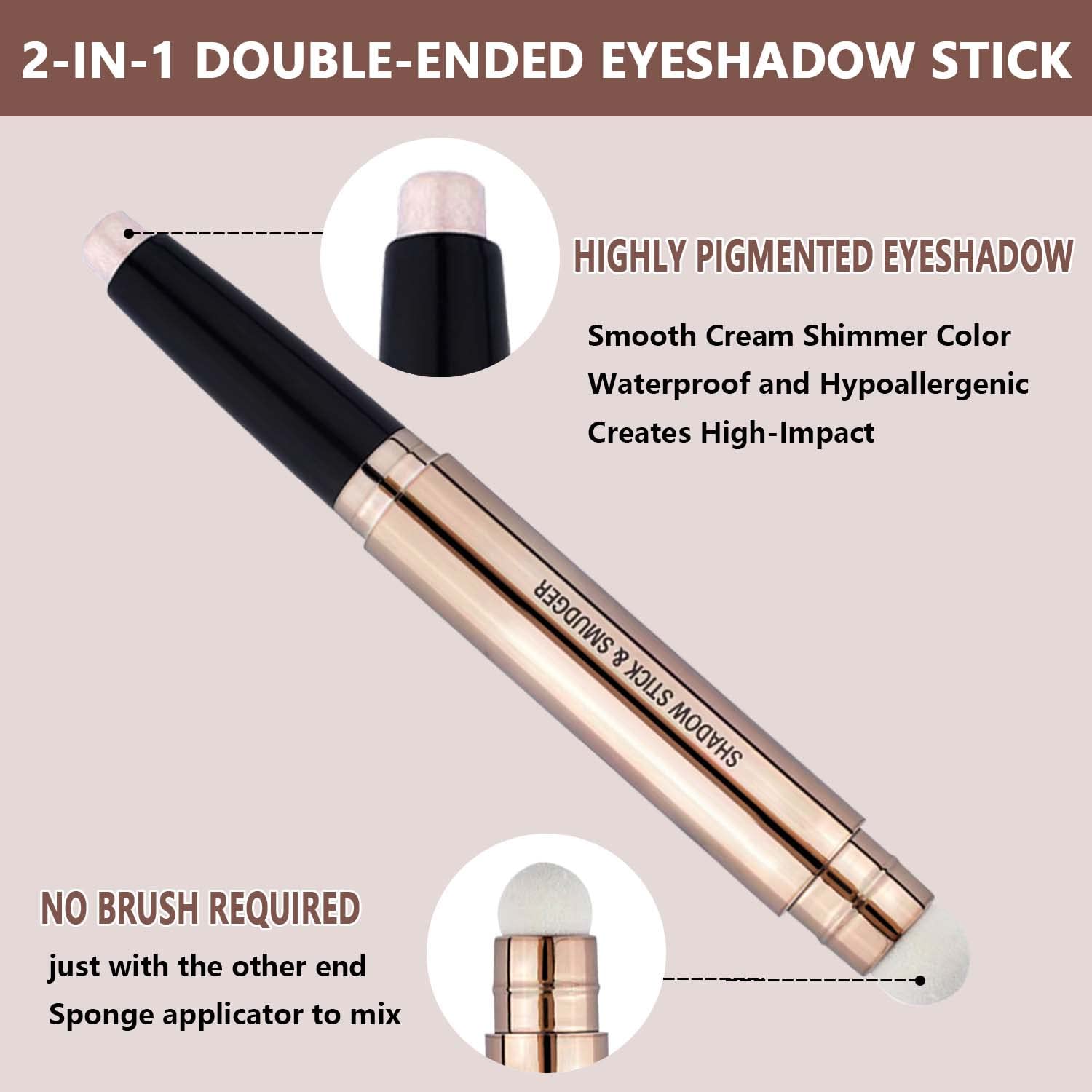 SAUBZEAN Eye makeup application with the stick for smooth shading and definition on-the-go