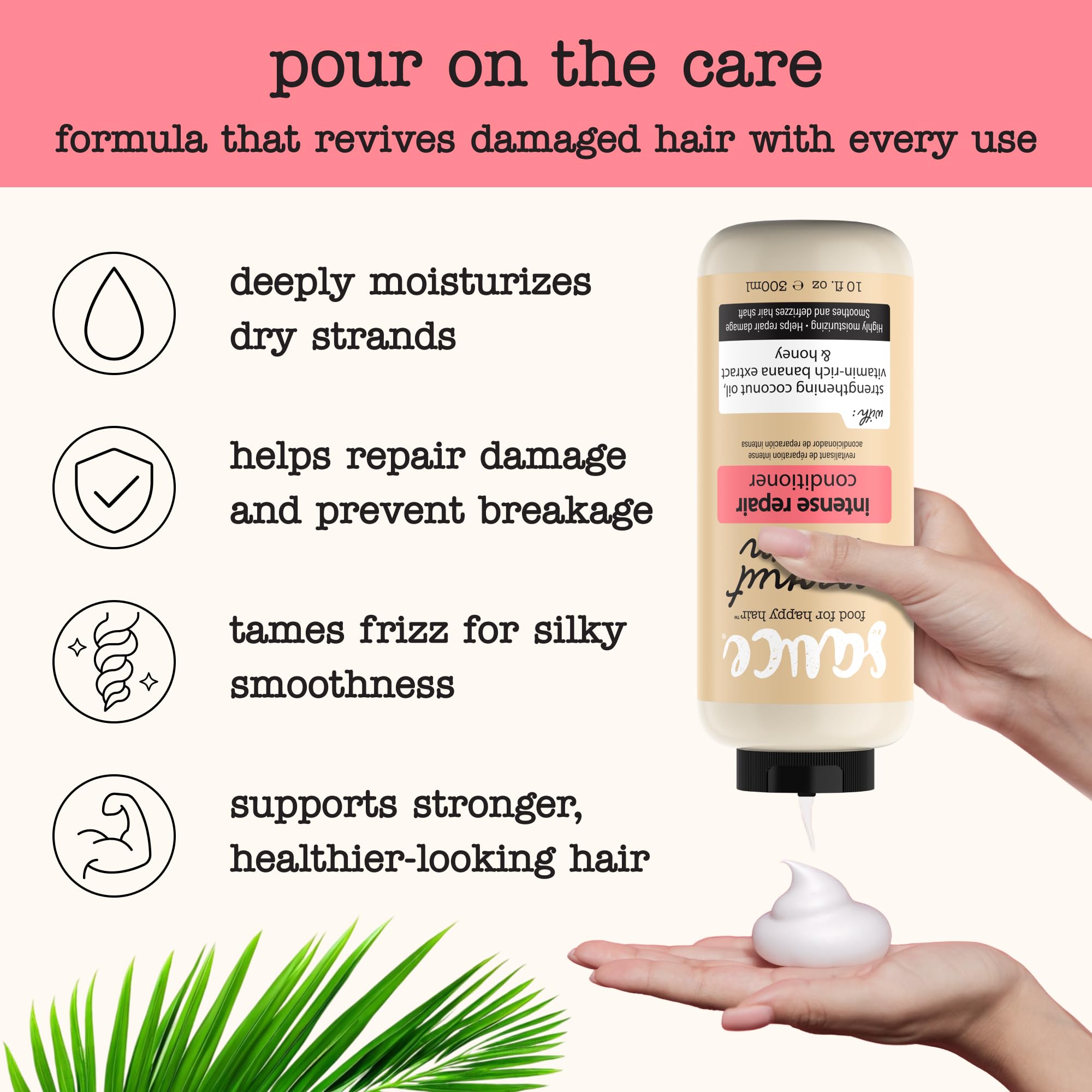 Silky texture swatch of SAUCE BEAUTY Coconut Cream Conditioner for smoothing