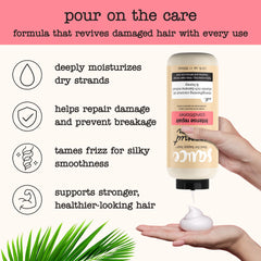 Silky texture swatch of SAUCE BEAUTY Coconut Cream Conditioner for smoothing