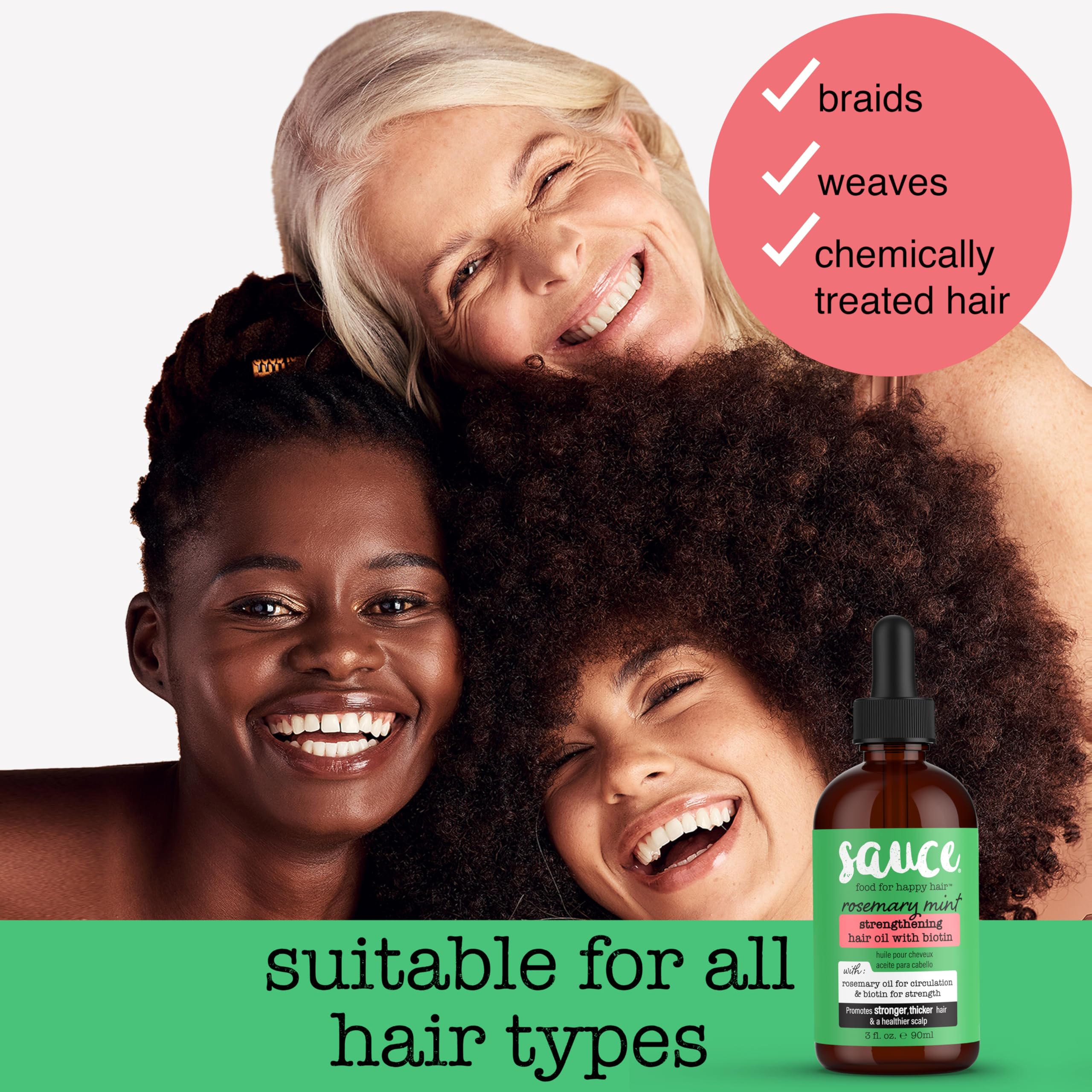 Sauce Beauty Frizz control concept image emphasizing strengthening effects.