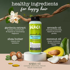 SAUCE BEAUTY Guacamole Whip Shampoo cream-foam texture during wash.
