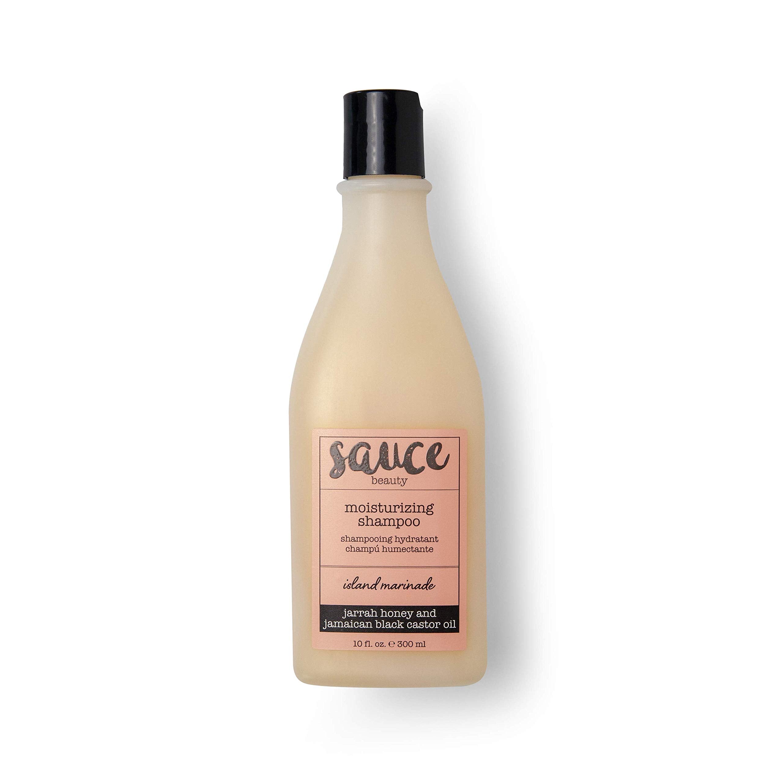 SAUCE BEAUTY Island Marinade Shampoo pour reveals rich lather and tropical fragrance.