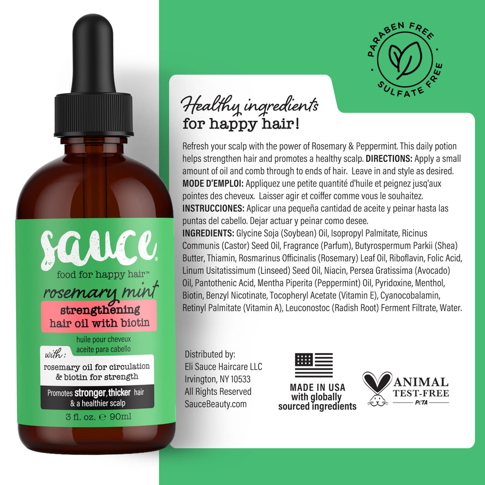 Sauce Beauty Stronger ends illustration showing revived hair health.