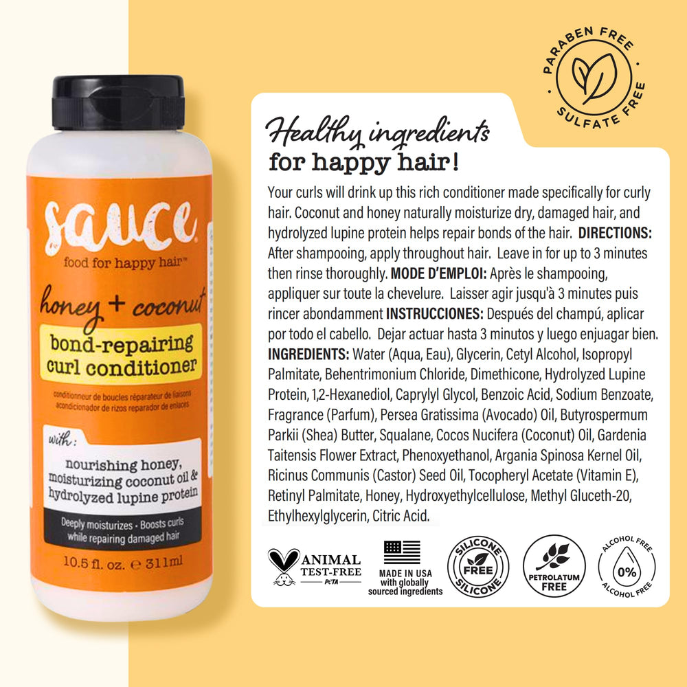 Daily-use SAUCE conditioner delivering frizz control