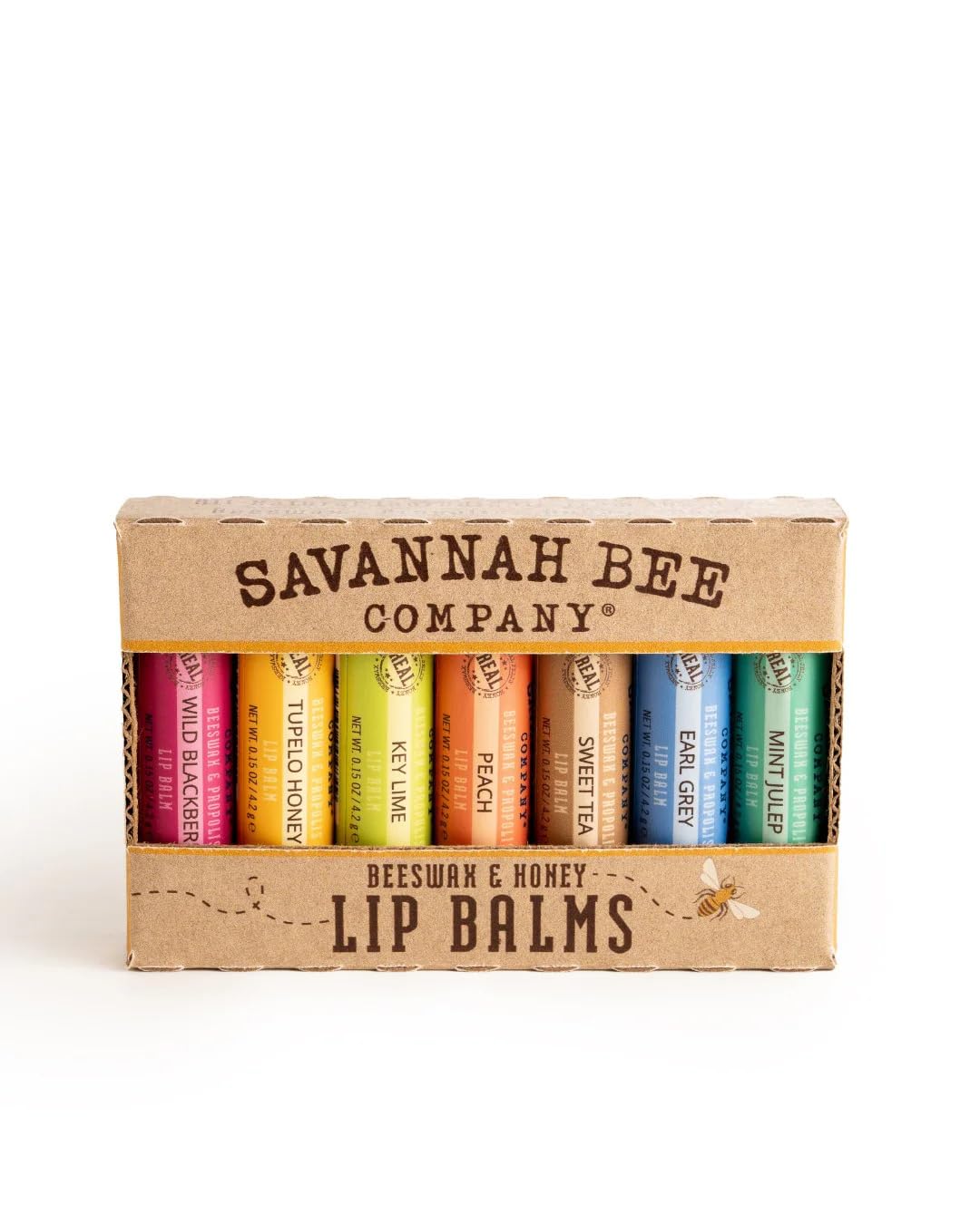 Savannah Bee Company Bee the Balm Set packaging, gift-ready lip care collection.