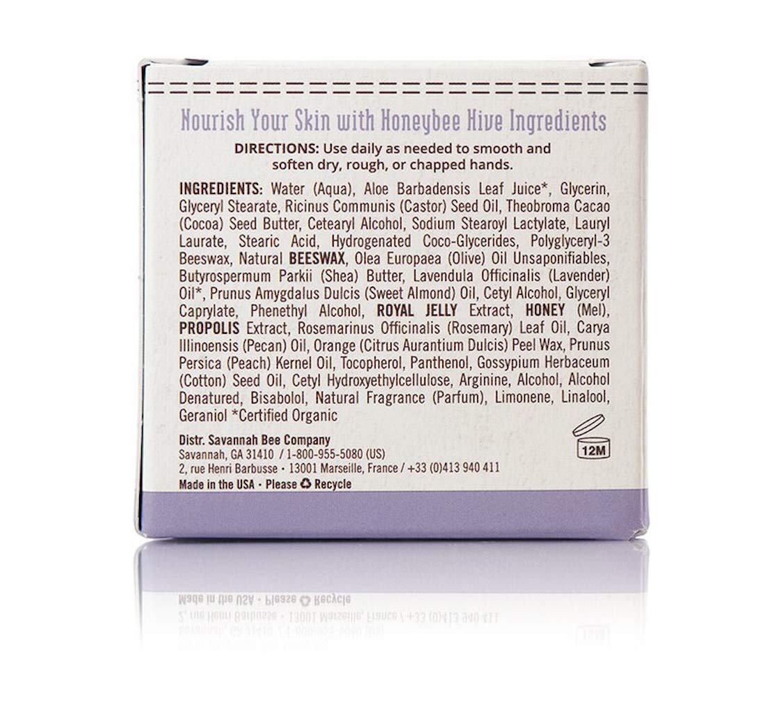 Savannah Bee Company Beeswax Hand Cream fragrance with almond and peach oils.