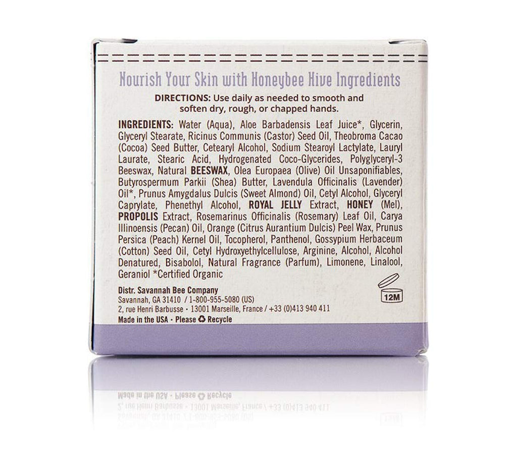 Savannah Bee Company Beeswax Hand Cream fragrance with almond and peach oils.