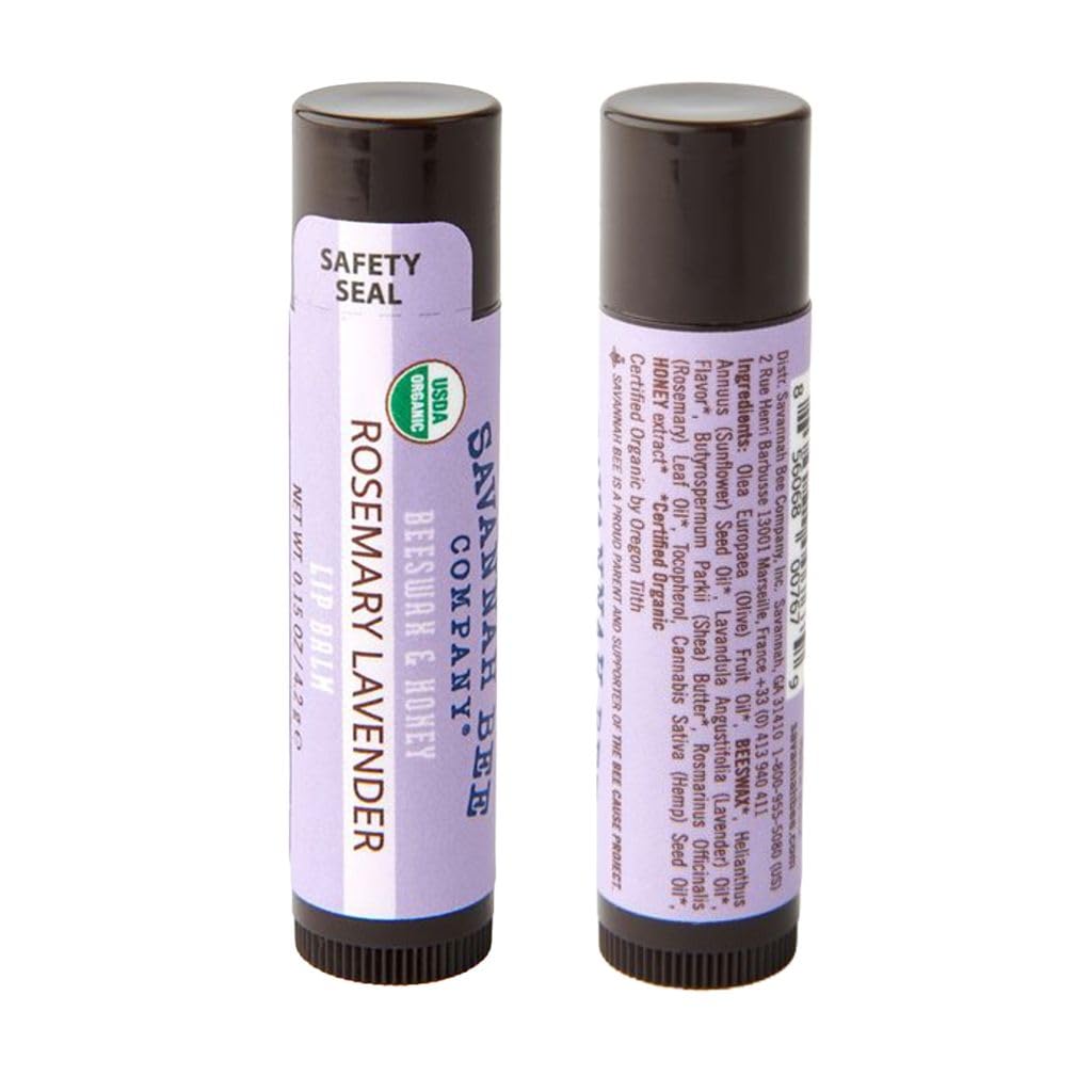 Beeswax close-up on Savannah Bee lip balm showing protective texture.