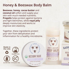 Savannah Bee Company Rosemary Lavender Body Balm mess-free applicator for targeted hydration.