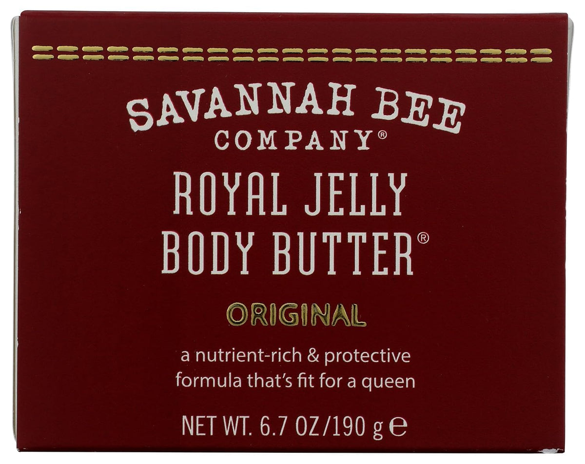 Savannah Bee Company Royal Jelly Body Butter jar closeup showing rich texture for ultra hydration