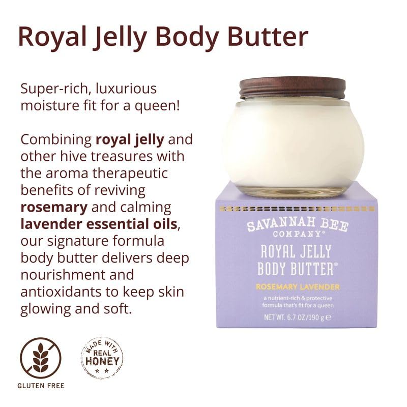 Royal Jelly Body Butter packaging and label emphasizing premium ingredients.