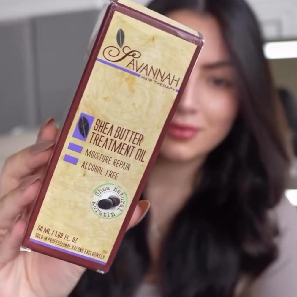Savannah Hair Therapy amino-acid complex in formula strengthens strands.