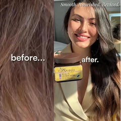 Savannah Hair Therapy keratin mask application guide shows easy at-home treatment.