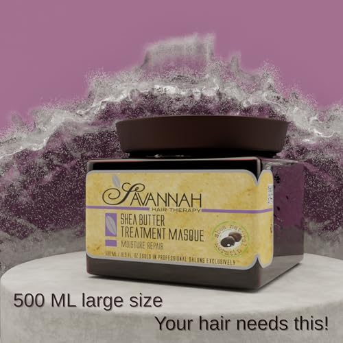 Savannah Hair Therapy keratin mask texture close-up reveals creamy conditioning.