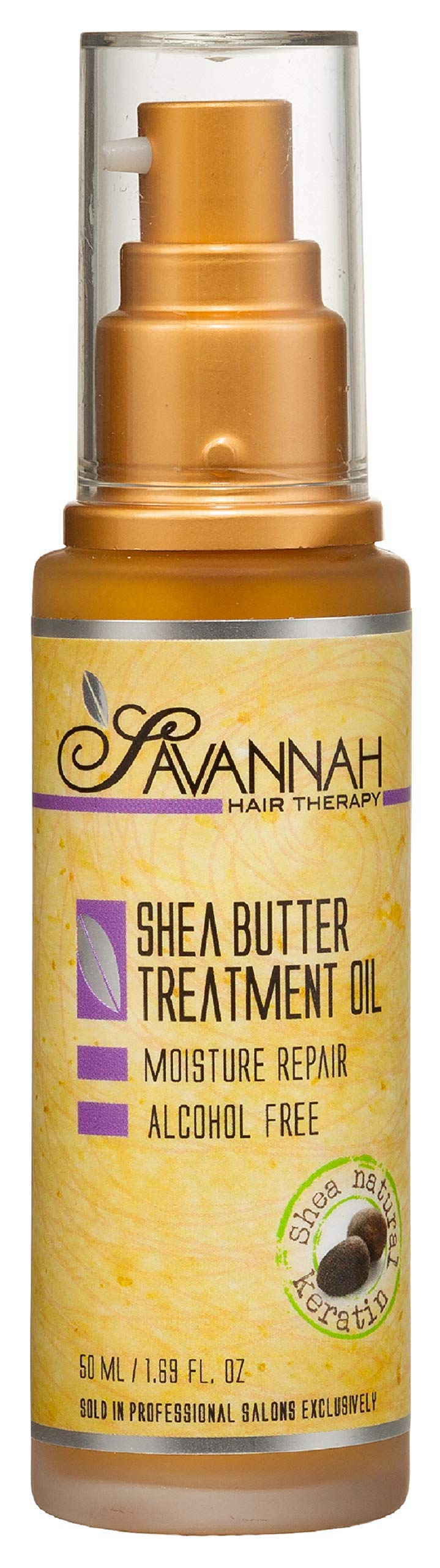Savannah Hair Therapy oil bottle pour for easy, even application.