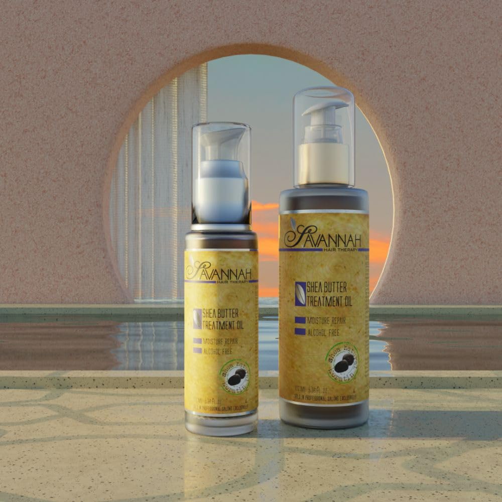 Savannah Hair Therapy shea butter ingredient panel emphasizes hydration.