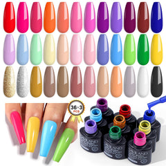 SAVILAND 39-piece gel nail polish set bottle lineup for versatile color options