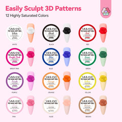 SAVILAND 3D nail gel swatch closeup highlights smooth application and glossy results