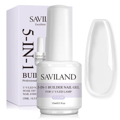 SAVILAND 5-in-1 clear builder nail gel bottle for durable extensions