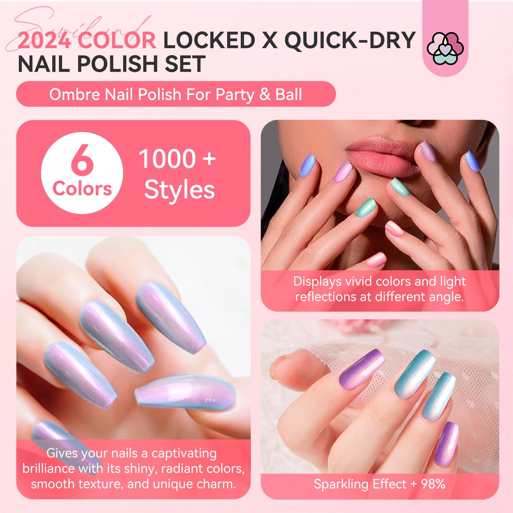 SAVILAND Ombre color swatches show pink shade with pearl finish for vibrant looks.