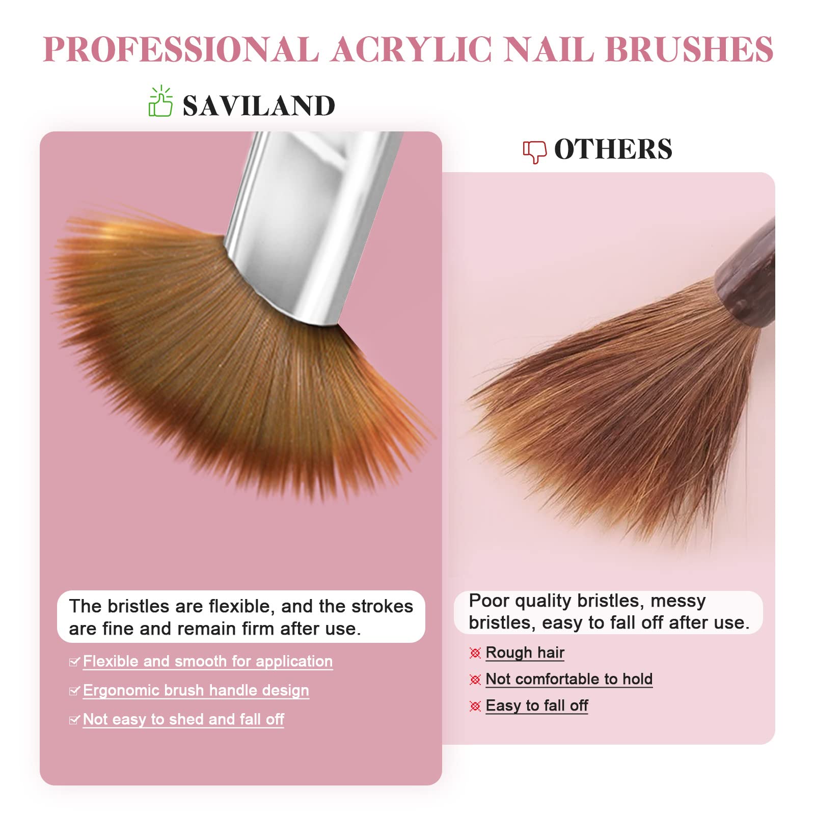 SAVILAND acrylic brush with glitter quicksand finish for stylish stamping.
