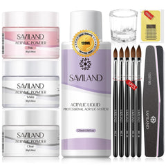 SAVILAND acrylic liquid 120ml bottle highlighting large capacity for multiple nail applications.