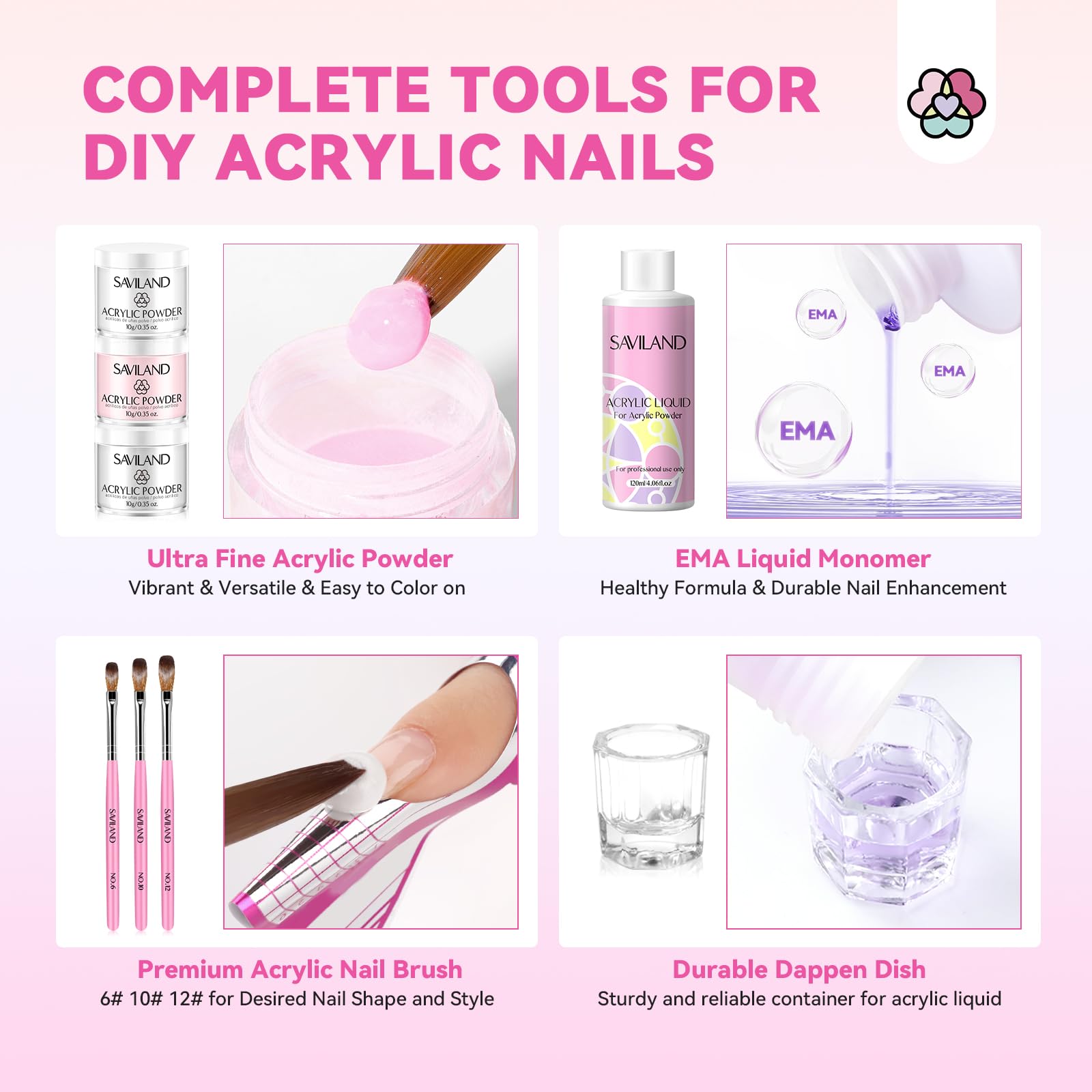 SAVILAND acrylic liquid with castor oil and vitamin E nourishes nails