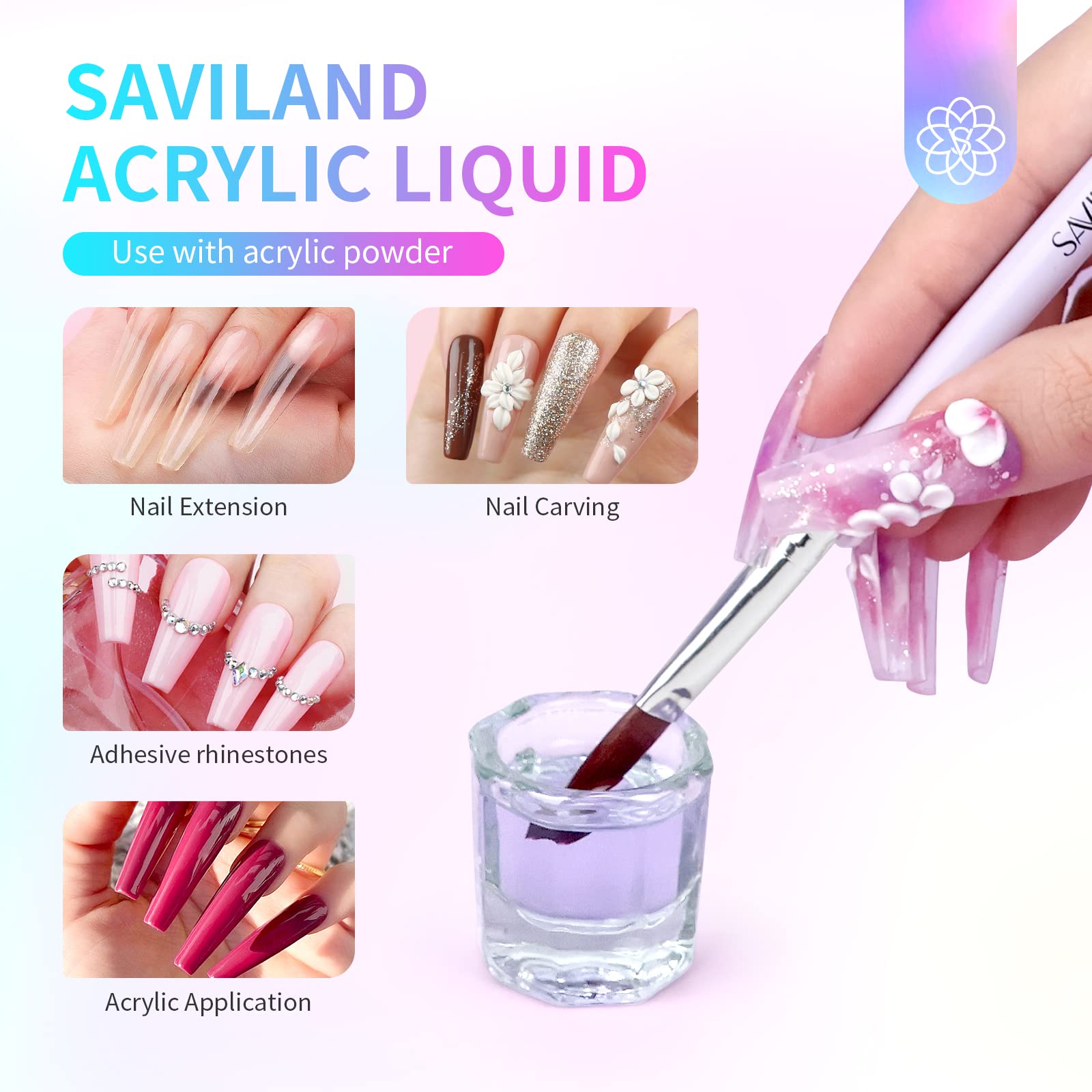 SAVILAND acrylic liquid pour shot showing a low-odor formula.
