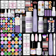 SAVILAND acrylic nail kit contents for easy at-home nail art