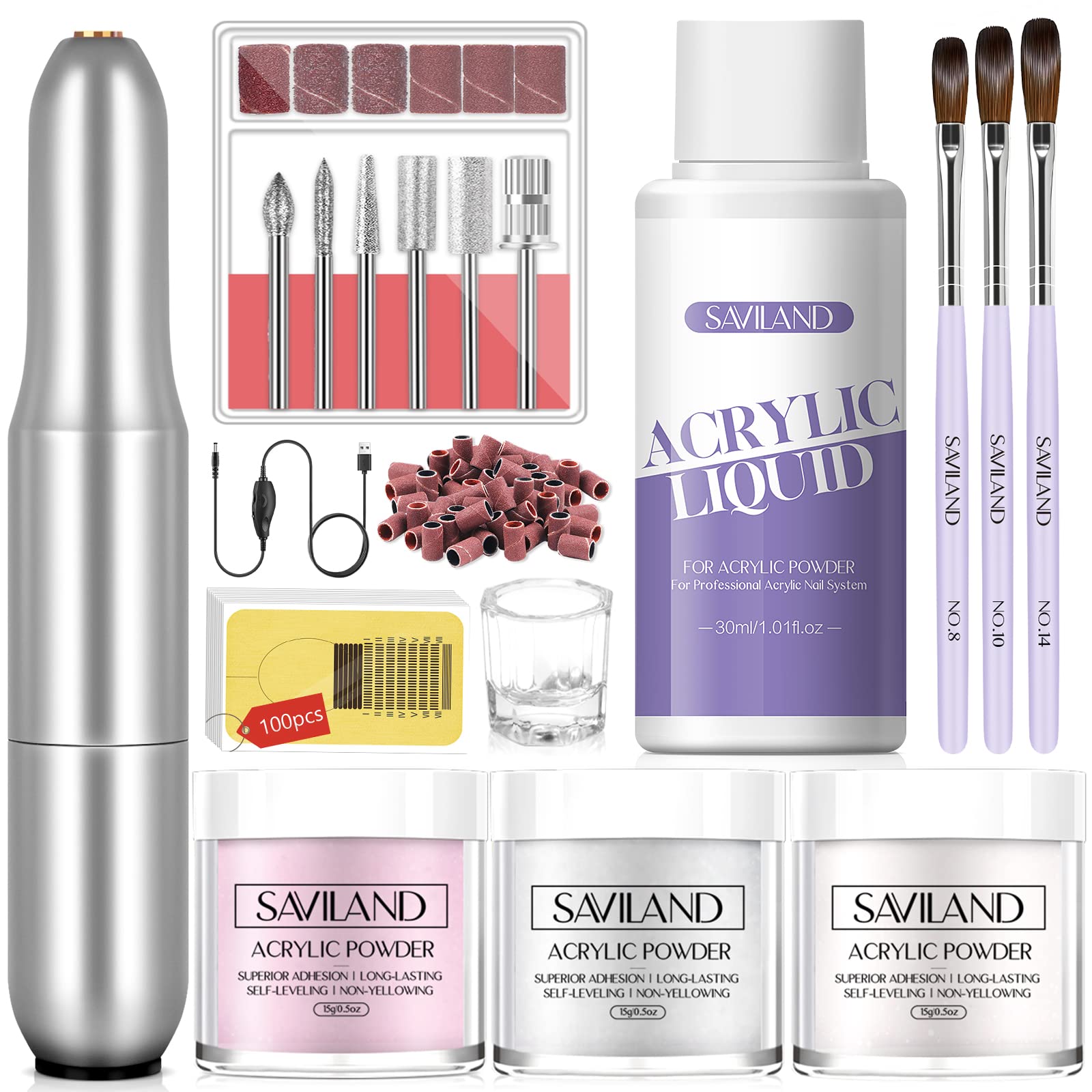 SAVILAND acrylic nail kit in use for at-home salon-quality nails