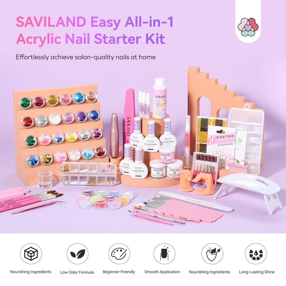 SAVILAND acrylic powder collection highlights vibrant shades for durable nail art