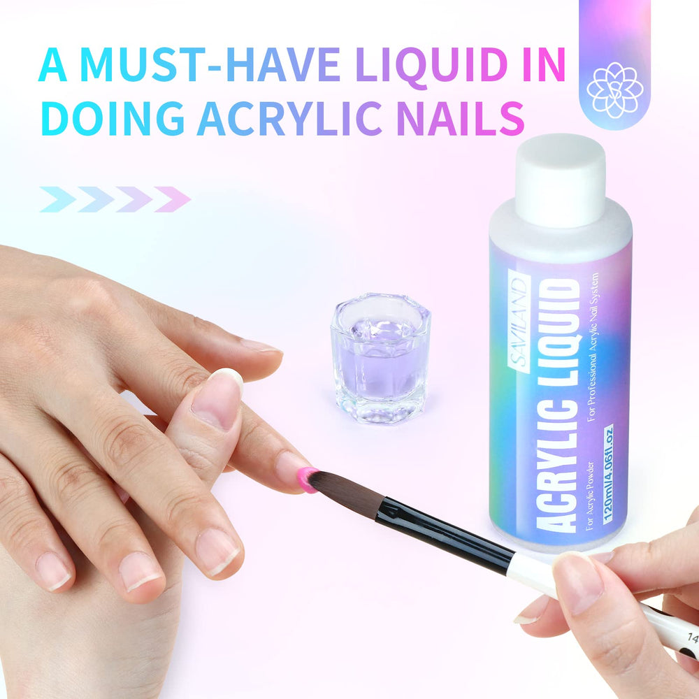 SAVILAND acrylic powder pink close up for delicate manicures