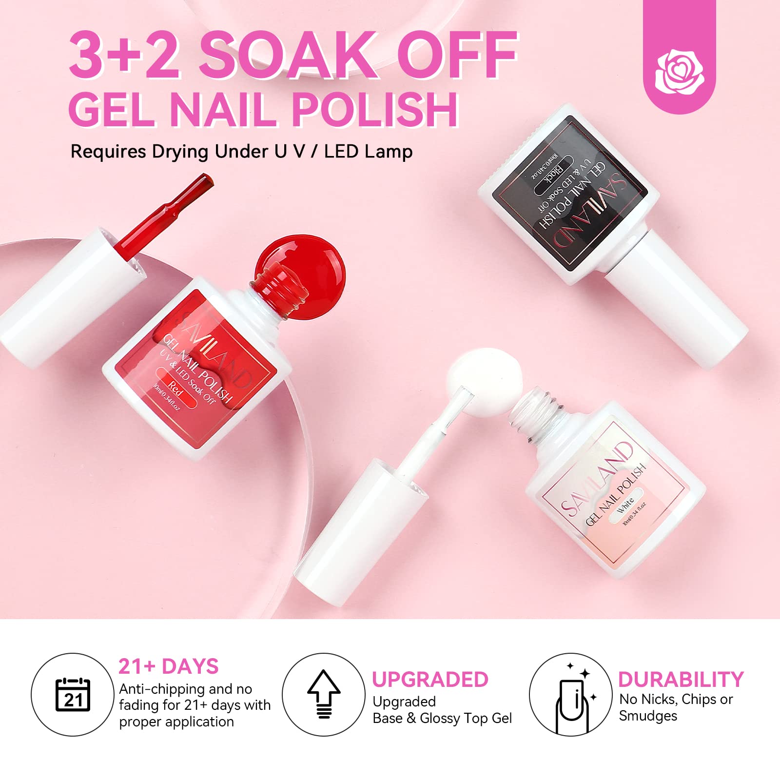 SAVILAND acrylic powder white for crisp tips and solid color base.