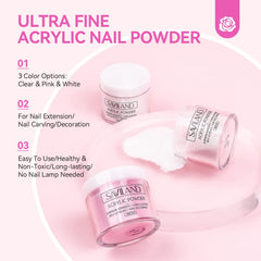 SAVILAND white acrylic powder for crisp bases