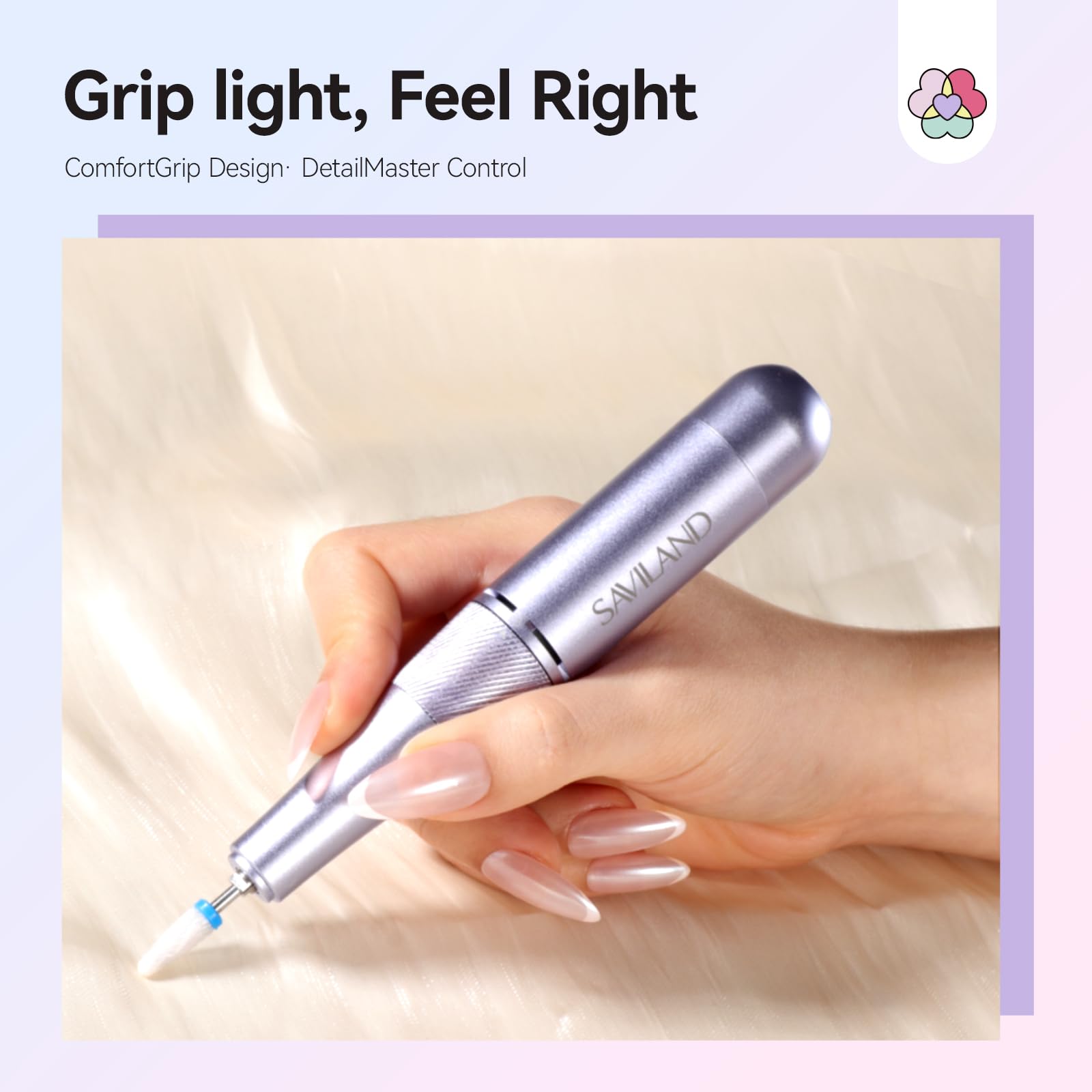 SAVILAND nail drill in use demonstrates smooth performance.