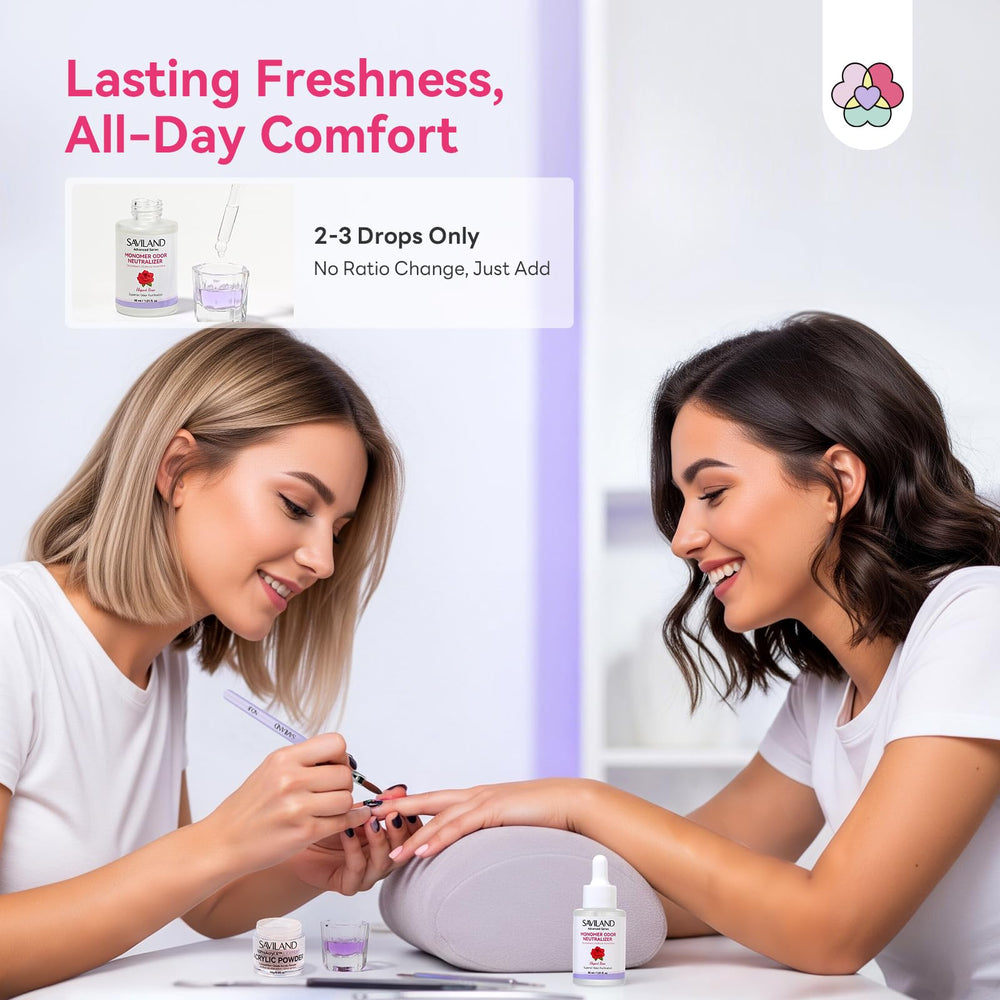 SAVILAND monomer drops in nail studio air with subtle aroma