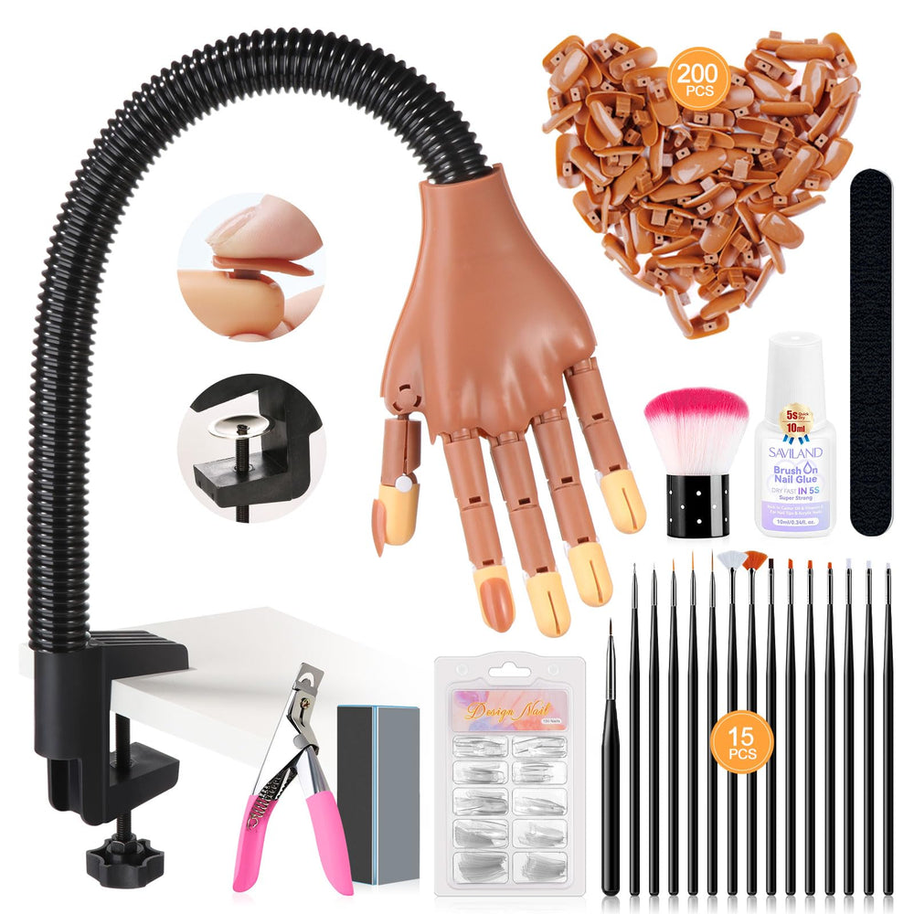 SAVILAND advanced practice hand with anti-slip tips for stable nail practice
