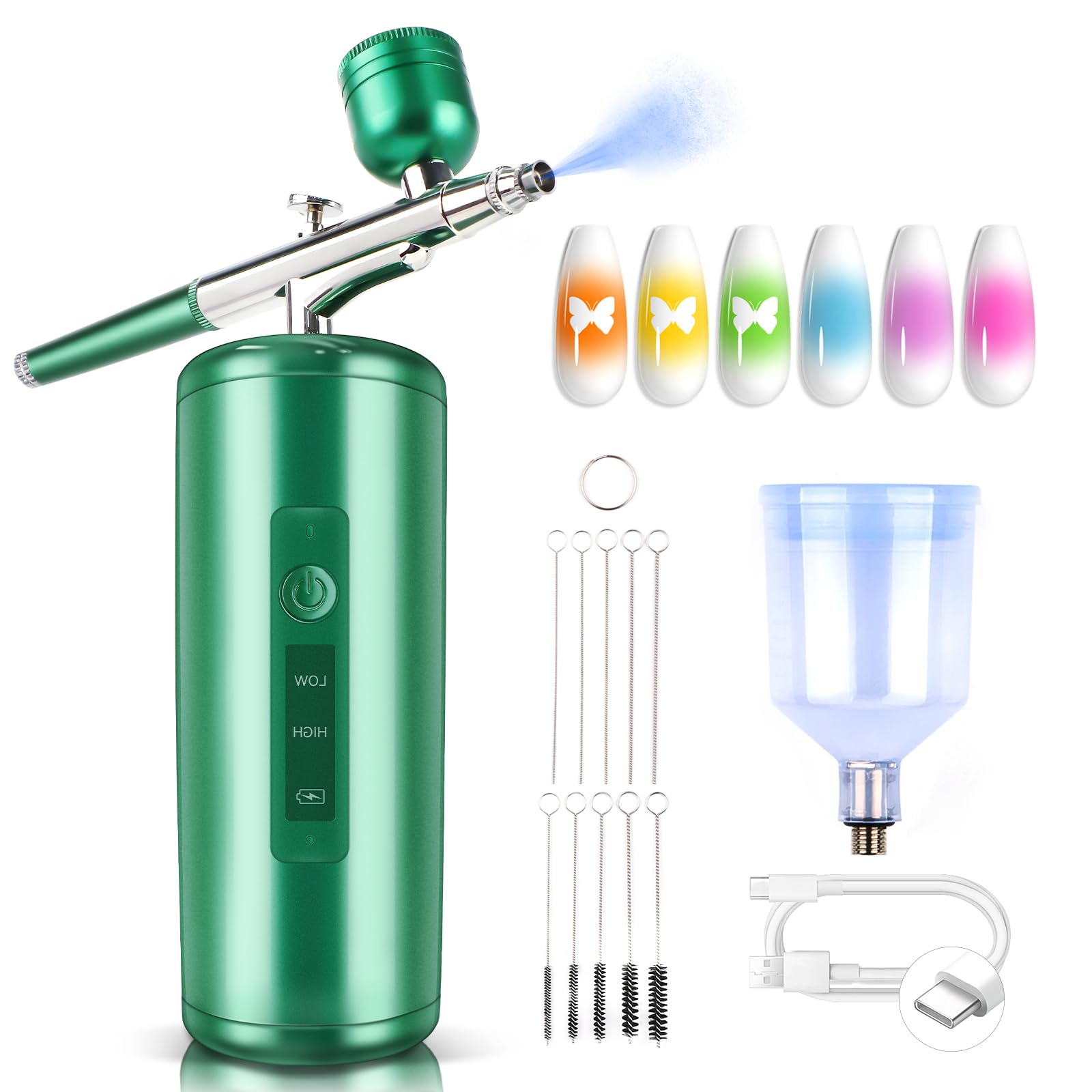 SAVILAND airbrush for nails cordless setup delivering a precise fine mist for nail art.