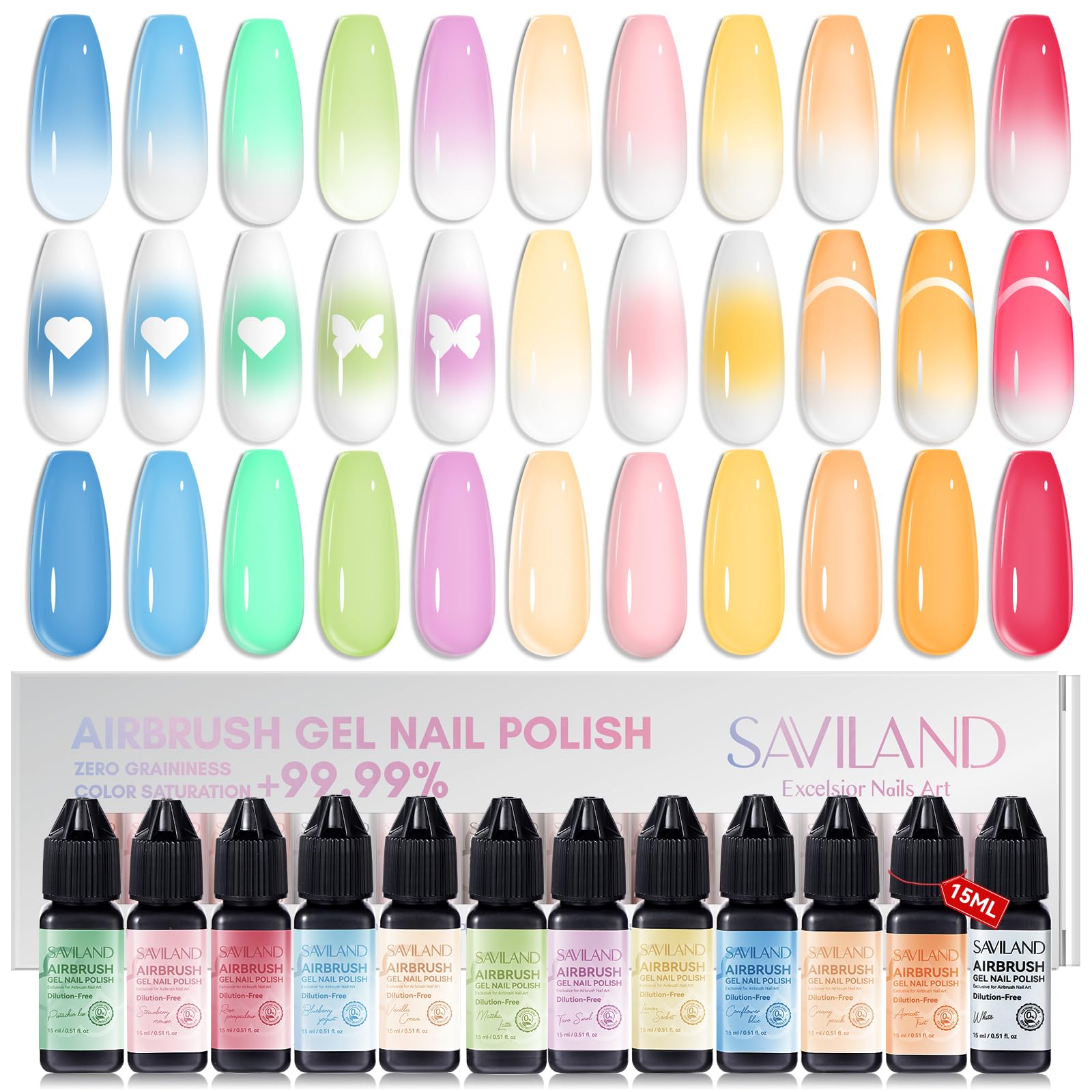 SAVILAND airbrush gel nail polish in no-dilution setup for consistent coverage