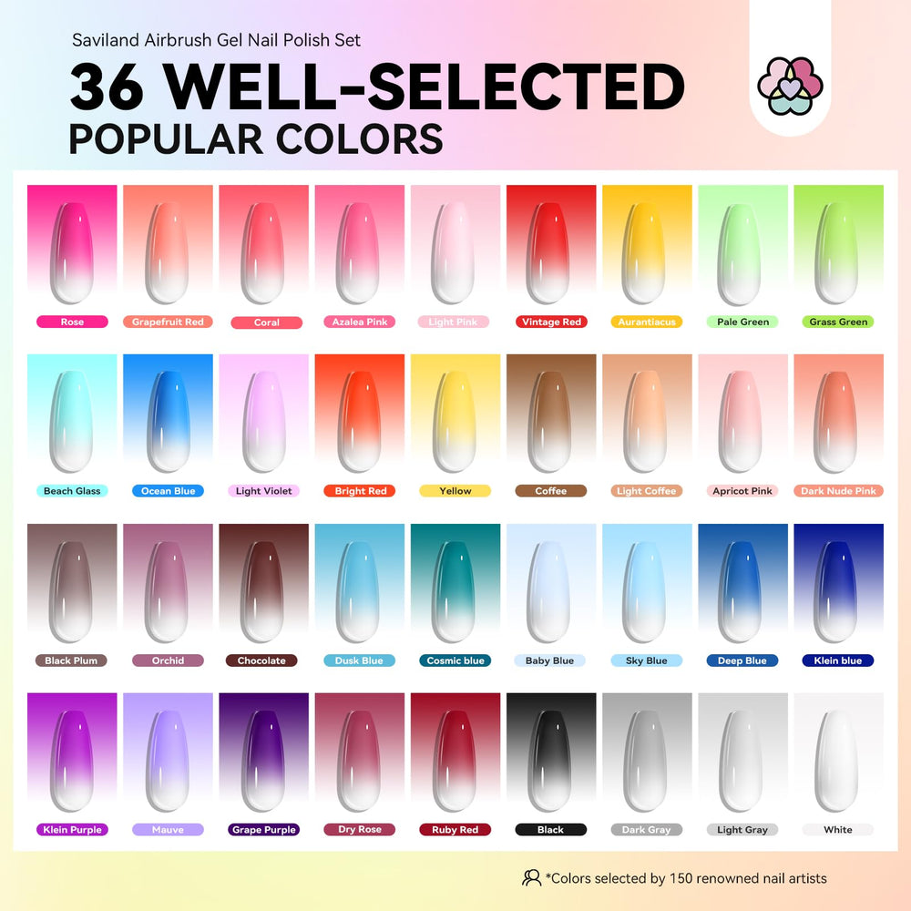 SAVILAND no-dilution airbrush polish ready to spray for quick gradient nails