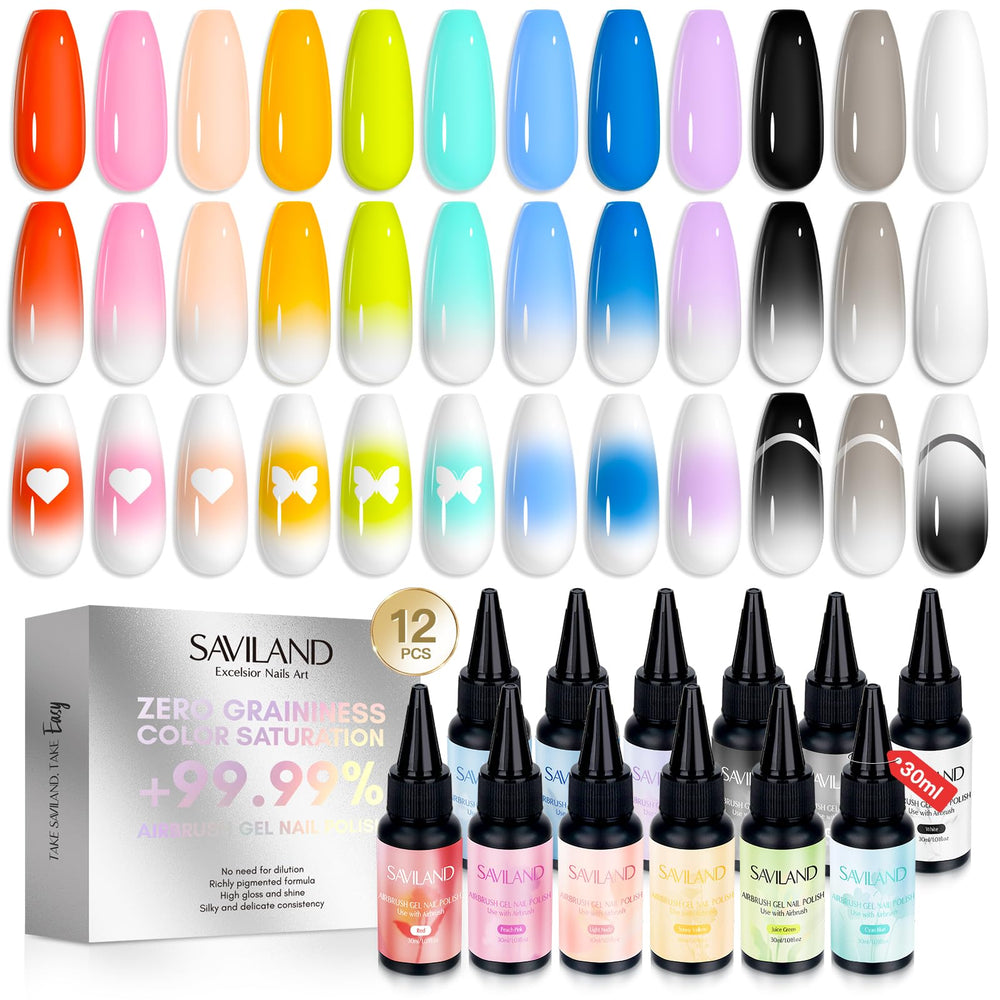 SAVILAND airbrush nail polish 30ml capacity with smooth spray for quick manicures